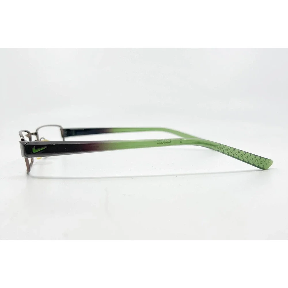 Nike Eyeglasses Frames Mens Brown Green 8061 206 Rectangular 50-18-135